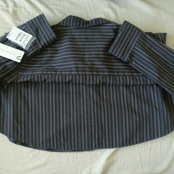 NWT Treasure & Bond Oversized Gray Stripe Button Up Size S - Picture 8 of 16